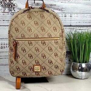 Dooney & Bourke Maxi Quilt  Ronnie‎ Backpack Signature Monogram Canvas Leather